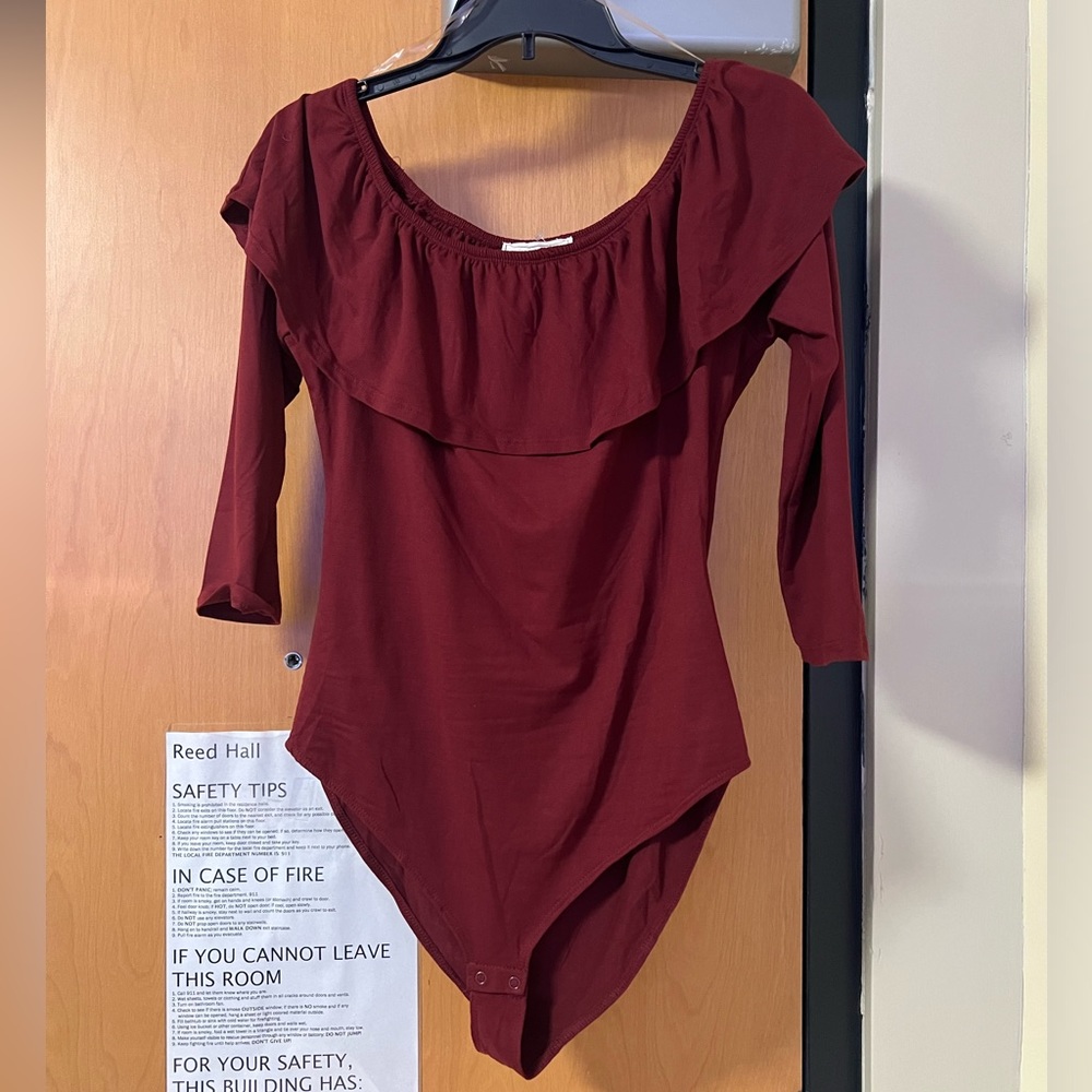 Burgundy body suite